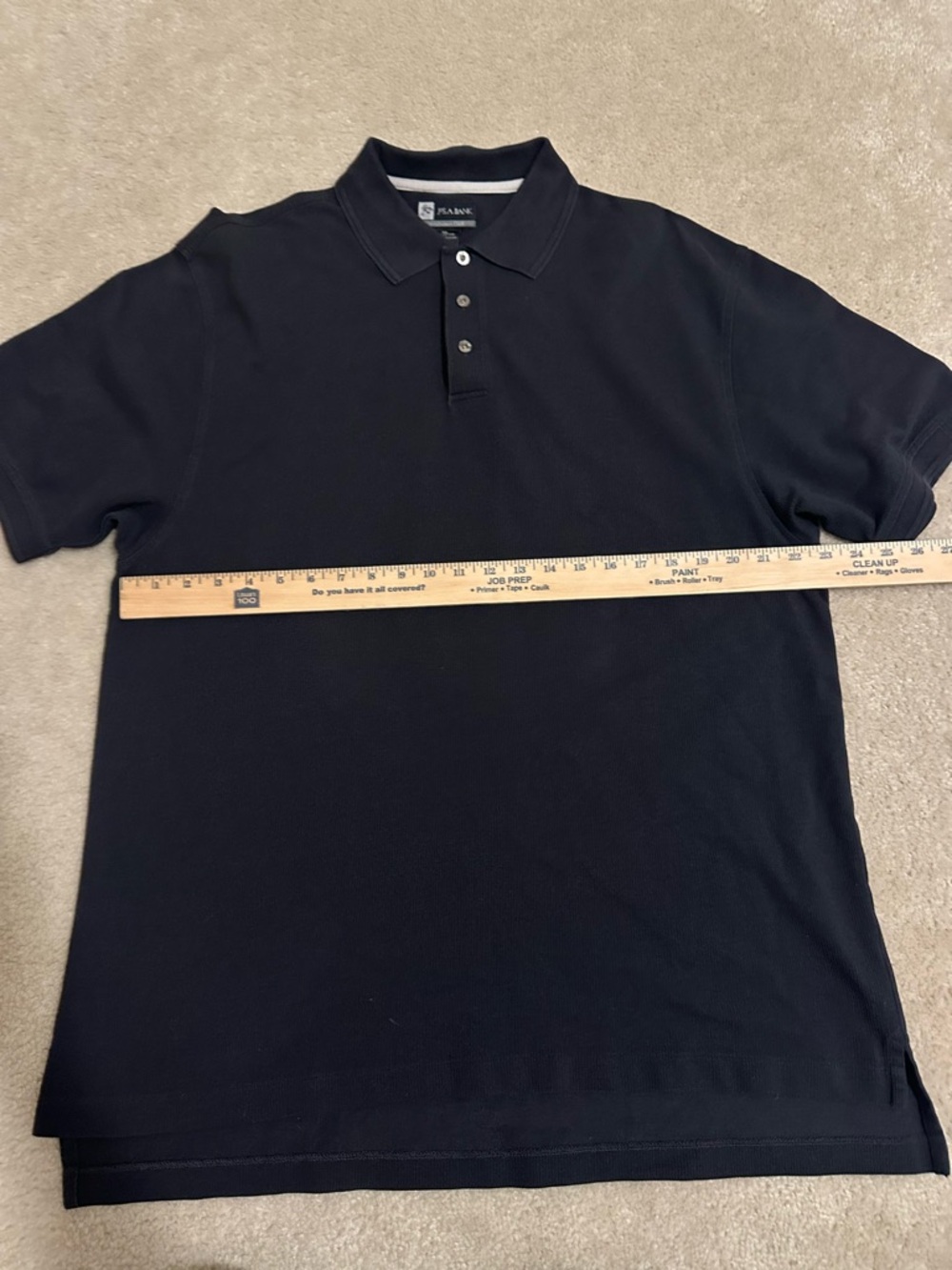Jos. A. Bank Black Polo Shirt with Three-Button Placket